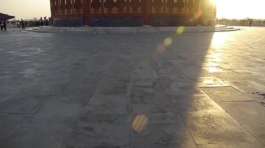 Çin-Ekim 08, Beijing.China arduvaz kat eski mimaride günbatımı cennette 2017:Temple.