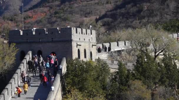 Gran muralla, China arquitectura antigua. — Vídeos de Stock