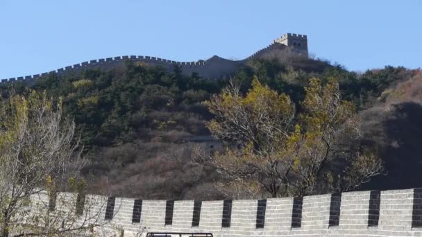 Grote muur, China oude architectuur. — Stockvideo