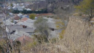 Çin antik yapıların Köyü ve salıncak çim Güz.