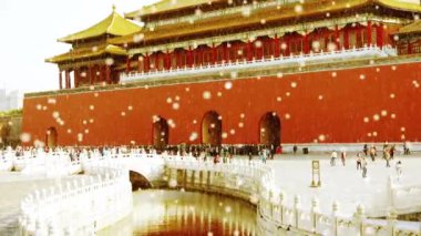 Yasak Şehir ve su hendek Köprüsü, Çin'in kraliyet Mimarlık karda.