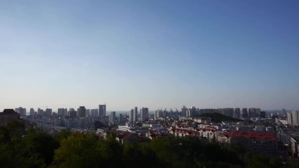 Met uitzicht over panoramische china stedelijke. — Stockvideo