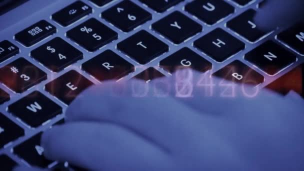 Escrevendo código de computador, digitando teclado laptop, computador Literate Operator . — Vídeo de Stock