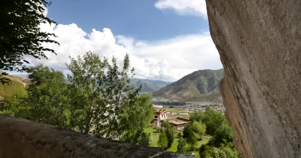 Templo de 4k lhasa pabangka, Tibete . — Vídeo de Stock