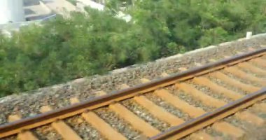 4 k hız tren seyahat, sahne dışında window.train-istasyonu demiryolu.