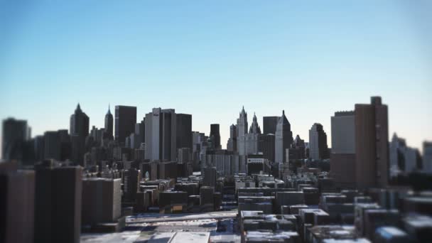 4k timelapse Nueva York día y noche, amanecer y atardecer, aérea de la ciudad . — Vídeo de stock