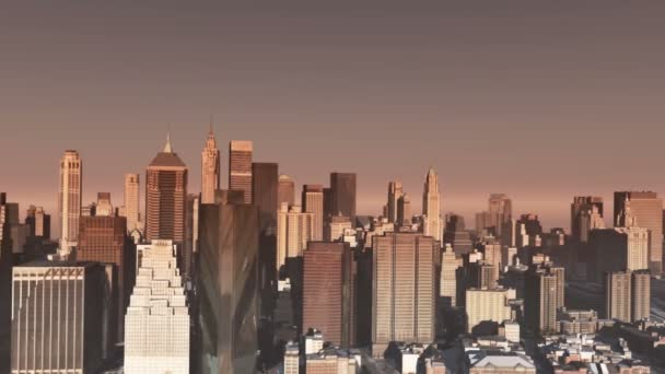 4k Aerial view of urban building,flying through NewYork,modern world construct. — Stock Video