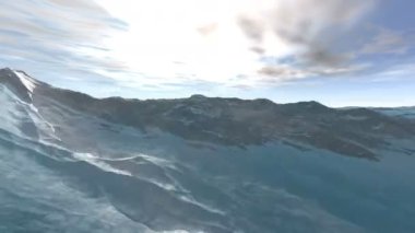 4 k deniz okyanus akan sıvı su, doğa sprey dalga çevre enerji gezegen.