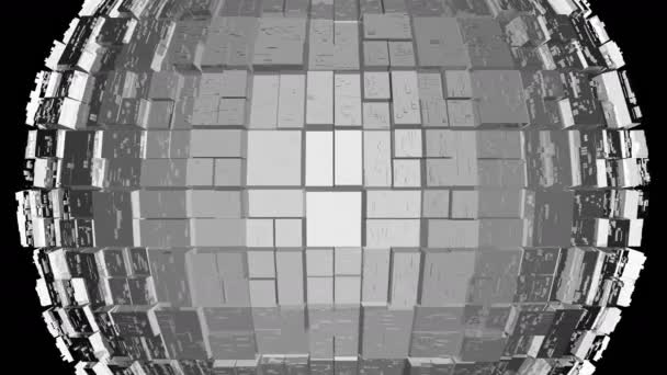 4 k abstrakt science fiction tech, genomskinligt glas kristall matrix bakgrund. — Stockvideo