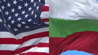 4k Amerika Birleşik Devletleri Usa ve Bulgaristan Ulusal bayrağı.