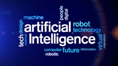 4k Yapay Zeka Canlandırılmış Etiket AI Kelime Bulutu, Metin Tasarım Canlandırması.