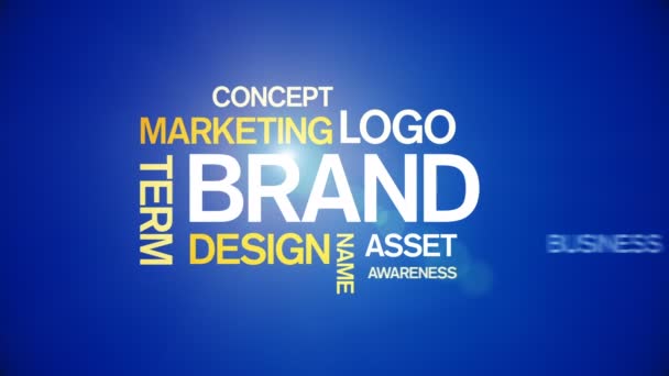 4k Marque Animated Tag Word Cloud, Animation de conception de texte, Typographie cinétique.