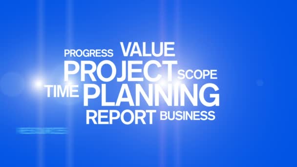 Project Planning Word Tag Cloud Animation,work team teamwork,market research. — Stock Video