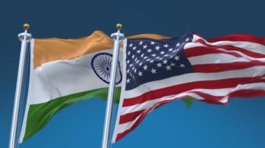 4k Dikişsiz Amerika Birleşik Devletleri Amerika birleşik devletleri ve Hindistan Bayrakları arka plan, Abd Ind In.