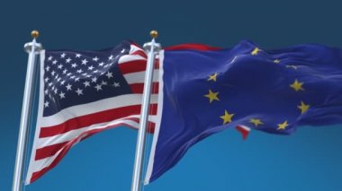 4k Kesintisiz Amerika Birleşik Devletleri ve Avrupa Birliği Bayrakları arka plan,Usa Eu