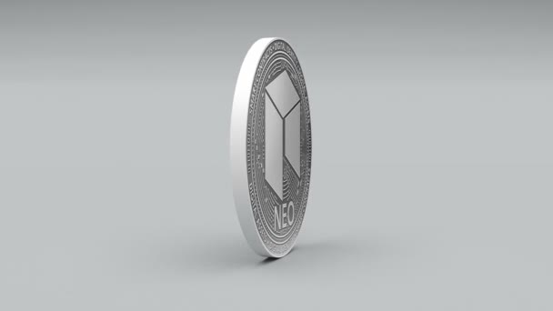 4k Neo-Coin Kryptowährung Logo 3d drehen Finanzen Geldgeschäft. — Stockvideo