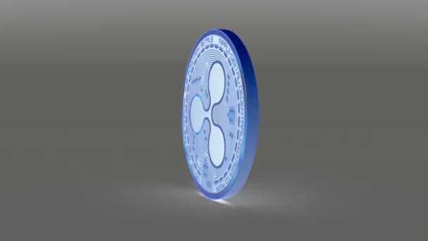 4k Onda moneda XRP Cripto Moneda Logo 3D rotar finanzas negocio monetario . — Vídeo de stock