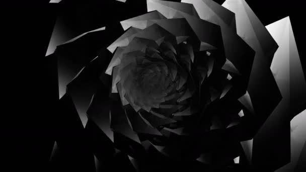 4 k abstracte swirl spiraal shell glas kristal juweel tunnel hypnose achtergrond. — Stockvideo
