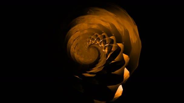 4k Resumen espiral espiral concha cristal cristal joya túnel hipnosis fondo . — Vídeo de stock