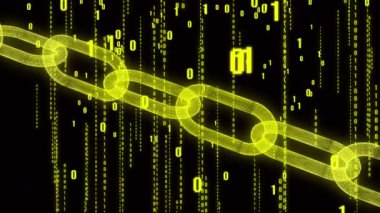 4 k Blockchain.Cripto Döviz Alım bitcoin. Matris stil ikili bilgisayar kodu.