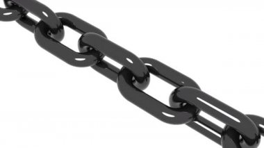 4k animation of black car paint material metal chain,stainless steel chain move