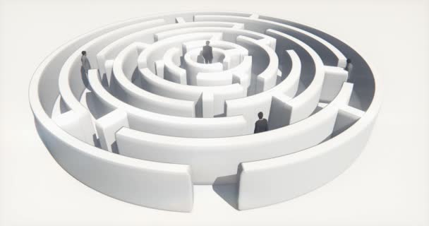 4k viele Geschäftsleute stehen im Labyrinth. — Stockvideo