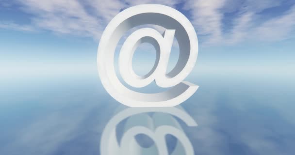 4k en símbolo de correo electrónico signo, tecnología web, computación en la nube . — Vídeo de stock