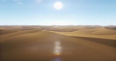 4k çöl ve kum tepeleri üzerinde uçan.