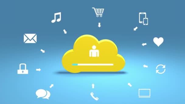 4k,Update the informative cloud,upload progress,web tech. — Stock Video