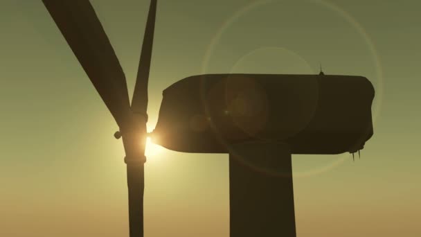 4k windmolen Turbines schoon met zon, groene windenergie, nieuwe kracht. — Stockvideo