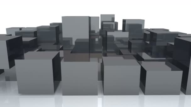 4k, astratto 3D cubi di metallo animazione sfondo . — Video Stock