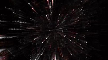4k W harfli alfabe kelime etiketi bulutu, bilgisayar kodu parçacığı. Matrix ikili metin tasarım animasyonu, sıfırdan bir basamağa, soyut teknoloji arkaplanı.
