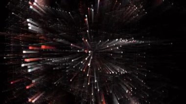 4k G harfi alfabe kelime etiketi bulutu, bilgisayar kodu parçacığı. Matrix ikili metin tasarım animasyonu, sıfırdan bir basamağa, soyut teknoloji arkaplanı.