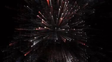4k Bir harf alfabesi kelime etiketi bulutu, bilgisayar kodu parçacığı. Matrix ikili metin tasarım animasyonu, sıfırdan bir basamağa, soyut teknoloji arkaplanı.
