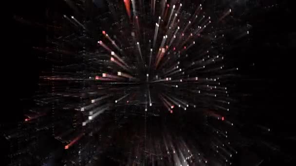 Bir Harf Alfabesi Kelime Etiketi Bulutu Bilgisayar Kodu Parçacığı Matrix — Stok video