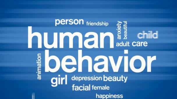 Comportement humain Animé Tag Word Cloud, Animation de conception de texte.