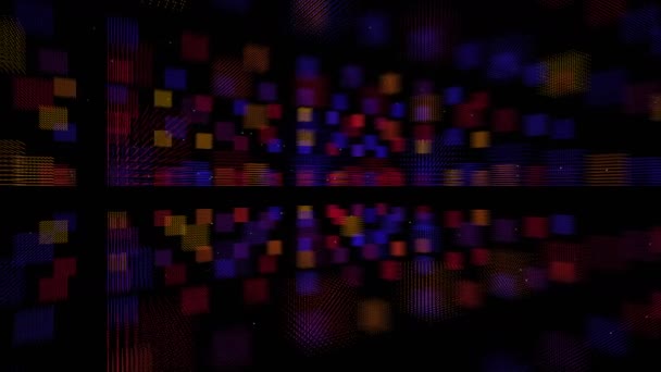 4K virtual tech wall graphics, Abstract fractal lines mesh geometrie vervorming. — Stockvideo