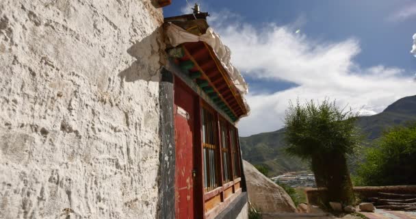 4k lhasa templo pabangka, Tíbet . — Vídeos de Stock