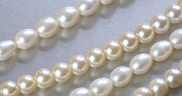 4k Perlenkette Schmuck. — Stockvideo