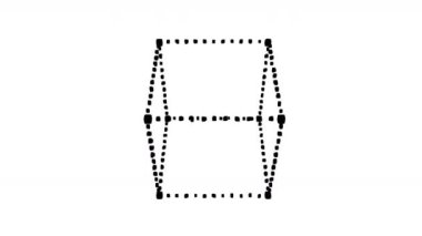 4K 3d Dönen Küp pürüzsüz, katı geometri çerçevesi, Blok zinciri, matematik.