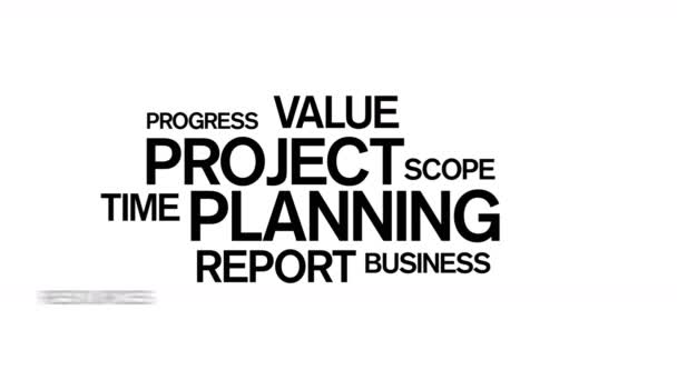 Project Planning Word Tag Cloud Animation, travail d'équipe, étude de marché.