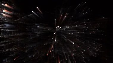4k Unix işletim sistemi kelime etiketi, Matrix ikili bilgisayar kodu metin canlandırması.