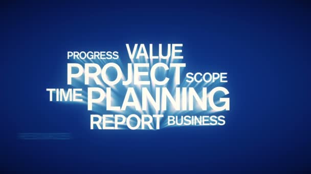 Project Planning Word Tag Cloud Animation,work team teamwork,market research. — Stock Video