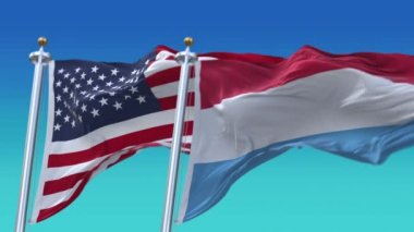 4k Amerika Birleşik Devletleri Usa ve Lüksemburg Ulusal bayrağı.