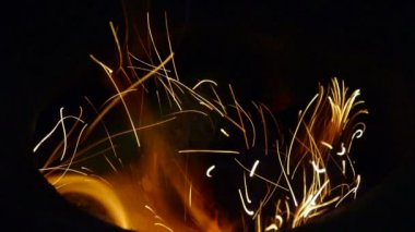 Güzel parlak alev, sinek çizgi, parçacık.