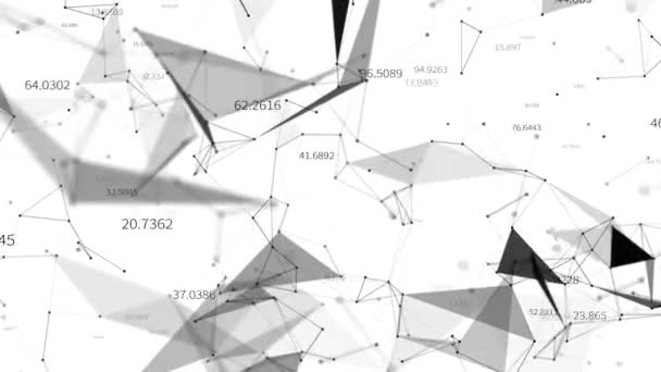 4k 3d abstrait Fond numérique avec graphique en particules de points.Financial da — Video