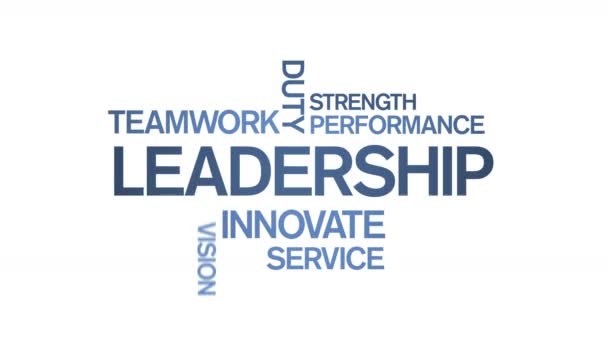 4k Leadership Animé Tag Word Cloud, Conception de texte Animation Typographie.
