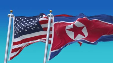 4k Kusursuz Amerika Birleşik Devletleri & Kuzey Kore Bayrağı arka planı, Usa US Prk.