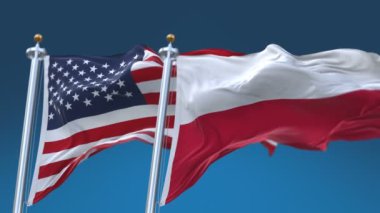 4k Kesintisiz Amerika Birleşik Devletleri ve Polonya Bayrakları arka plan, Abd Abd Pol Pl.