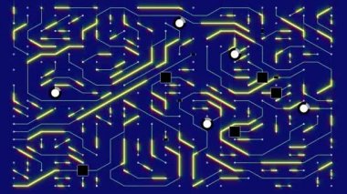4k bir futuristik hareketli elektron, elektronik bağlantılar, comm board devre